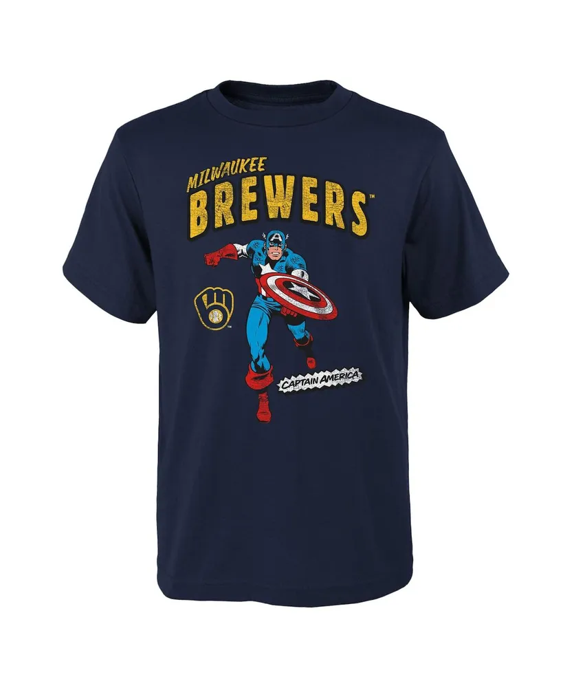 Outerstuff Youth Boys and Girls Navy Milwaukee Brewers Ninety Seven T-shirt