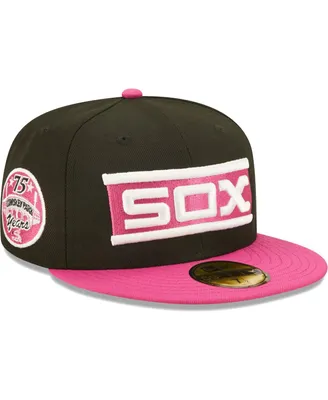 Men's New Era Black and Pink Chicago White Sox Comiskey Park 75th Anniversary Passion 59FIFTY Fitted Hat