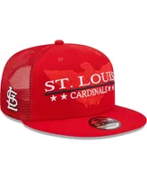 Men's New Era Red St. Louis Cardinals Patriot Trucker 9FIFTY Snapback Hat