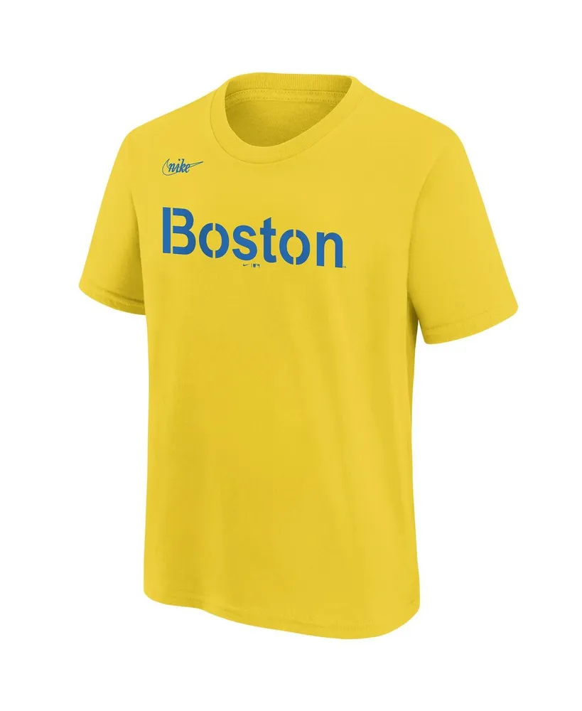 Big Boys and Girls Nike David Ortiz Gold Boston Red Sox Name Number T-shirt