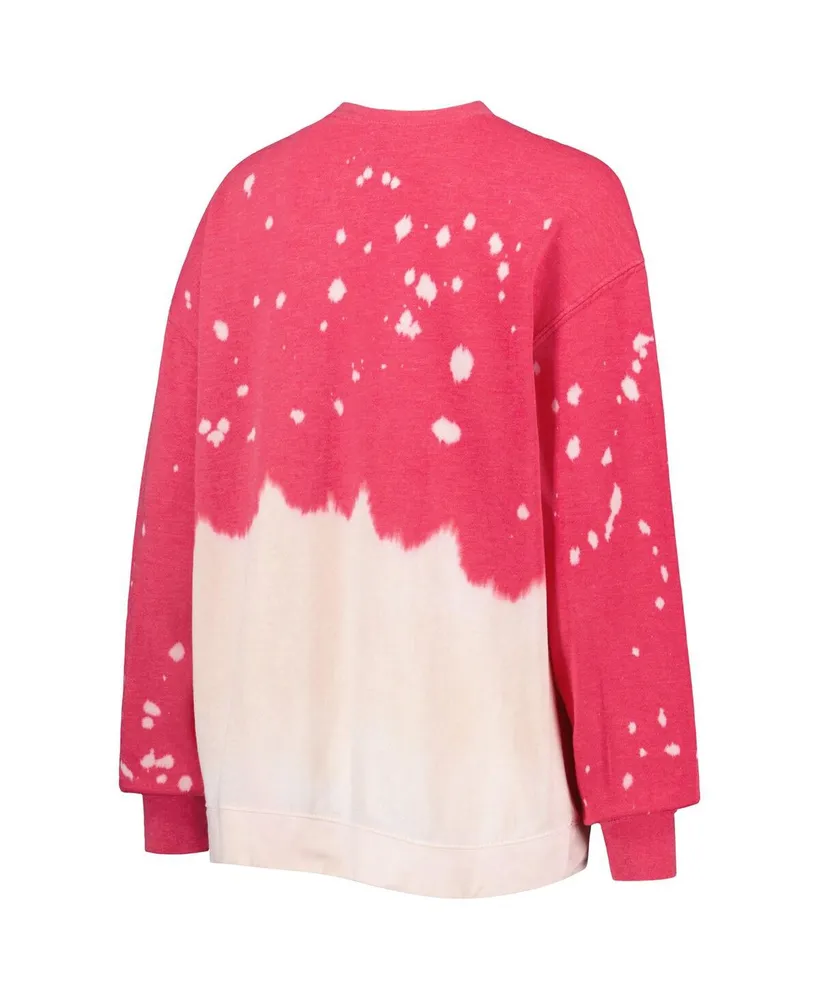 Women's Gameday Couture Crimson Oklahoma Sooners Twice As Nice Faded Dip-Dye Pullover Sweatshirt