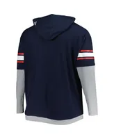 Men's New Era Navy Atlanta Braves Big and Tall Twofer Pullover Hoodie