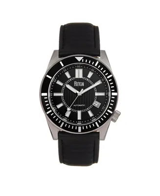 Reign Men Francis Leather Watch - Black, 42mm
