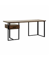 Helena Return Desk with 1 Cabinet - 2-Tone Finish