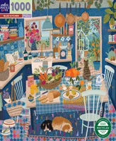 Eeboo Piece And Love Blue Kitchen 1000 Piece Square Adult Jigsaw Puzzle Set, Ages 14 years and up