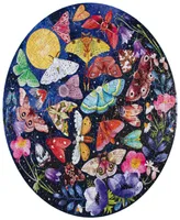 Eeboo Piece And Love Moths 500 Piece Round Adult Jigsaw Puzzle Set, Ages 14 and up