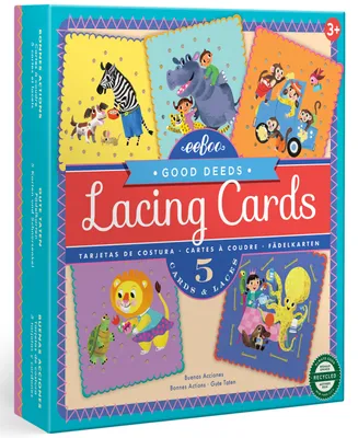 Eeboo Good Deeds Lacing Cards, Set of 5 Cards, Ages 5 years and up