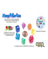 Gatekeeper Games Mighty Tiny Dice Rainbow Bits 7 Piece Rpg Dice, 12Mm Resin Dice, Roleplaying, Custom Logos On D20 And D6, Rainbow of Color in Every S