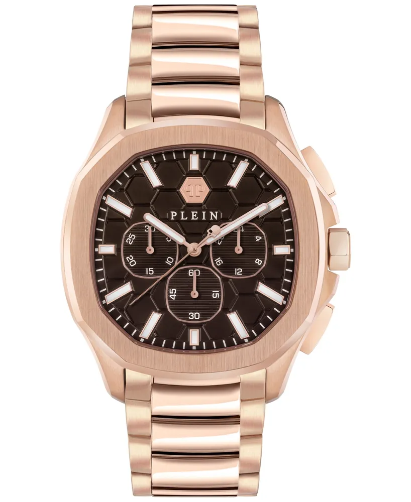 Philipp Plein Men's Chronograph Spectre Rose Gold Ion-Plated Bracelet Watch 44mm