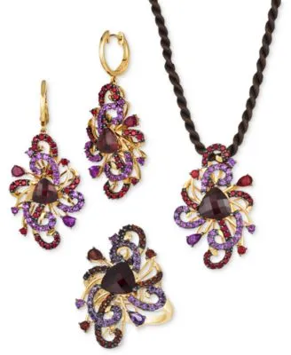 Le Vian Crazy Collection Pomegranate Garnet Grape Amethyst Swirling Drop Earrings Ring Pendant Necklace Jewelry Collection In 14k Gold