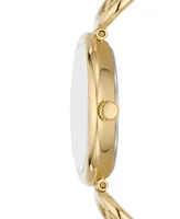 Fossil Women's Carlie Three-Hand Gold-Tone Stainless Steel Watch, 30mm