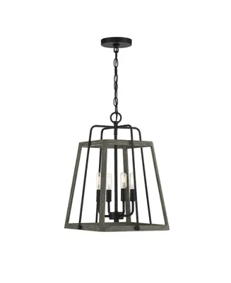 Savoy House Hasting 4-Light Pendant in Noblewood with Iron