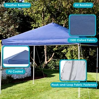 Sunnydaze Decor 10 x 10 ft Square 150D Oxford Fabric Pop-Up Canopy Shade - Blue