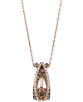 Le Vian Chocolate Diamond (1-1/4 ct. t.w.) & Vanilla Diamond (1/4 ct. t.w.) Dramatic 18" Pendant Necklace in 14k Rose Gold