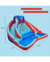 Giant Double Water Slide with Climbing Wall | 6.5 Ft x 13 Ft x 11 Ft | Inflatable Double Water Slide with Pool Area | Heavy Duty Easy to Set Up | Incl