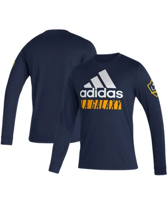 Men's adidas Navy La Galaxy Vintage-Inspired Aeroready Long Sleeve T-shirt