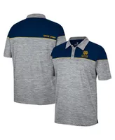 Men's Colosseum Heathered Gray, Navy Notre Dame Fighting Irish Birdie Polo Shirt