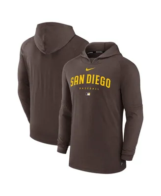 Men's Nike Brown San Diego Padres Authentic Collection Early Work Tri-Blend Performance Pullover Hoodie