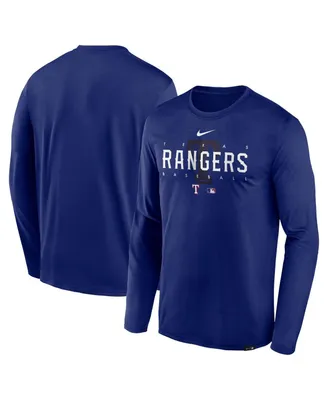 Men's Nike Royal Texas Rangers Authentic Collection Team Logo Legend Performance Long Sleeve T-Shirt