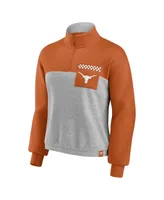 Women's Fanatics Texas Orange, Heathered Gray Longhorns Sideline to Colorblock Quarter-Zip Jacket