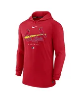 Men's Nike Heather Red St. Louis Cardinals Authentic Collection Early Work Tri-Blend Performance Pullover Hoodie