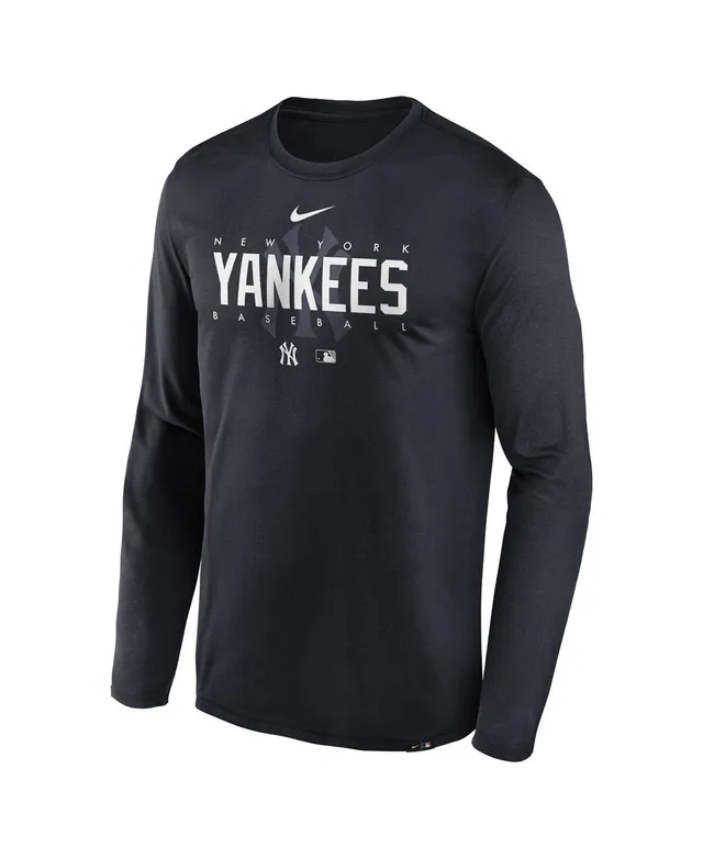 Nike Men's Navy New York Yankees Authentic Collection Team Logo Legend  Performance Long Sleeve T-shirt