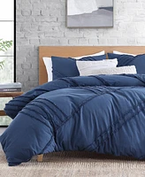 Dkny Chenille Block 3 Piece Duvet Cover Set, Queen