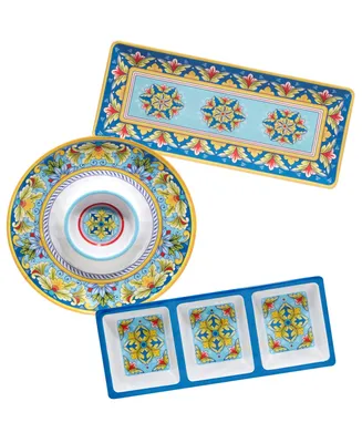 Certified International Palermo Melamine Hostess Set, 3 Piece