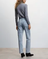 Mango Women's Pocket Cargo Jeans