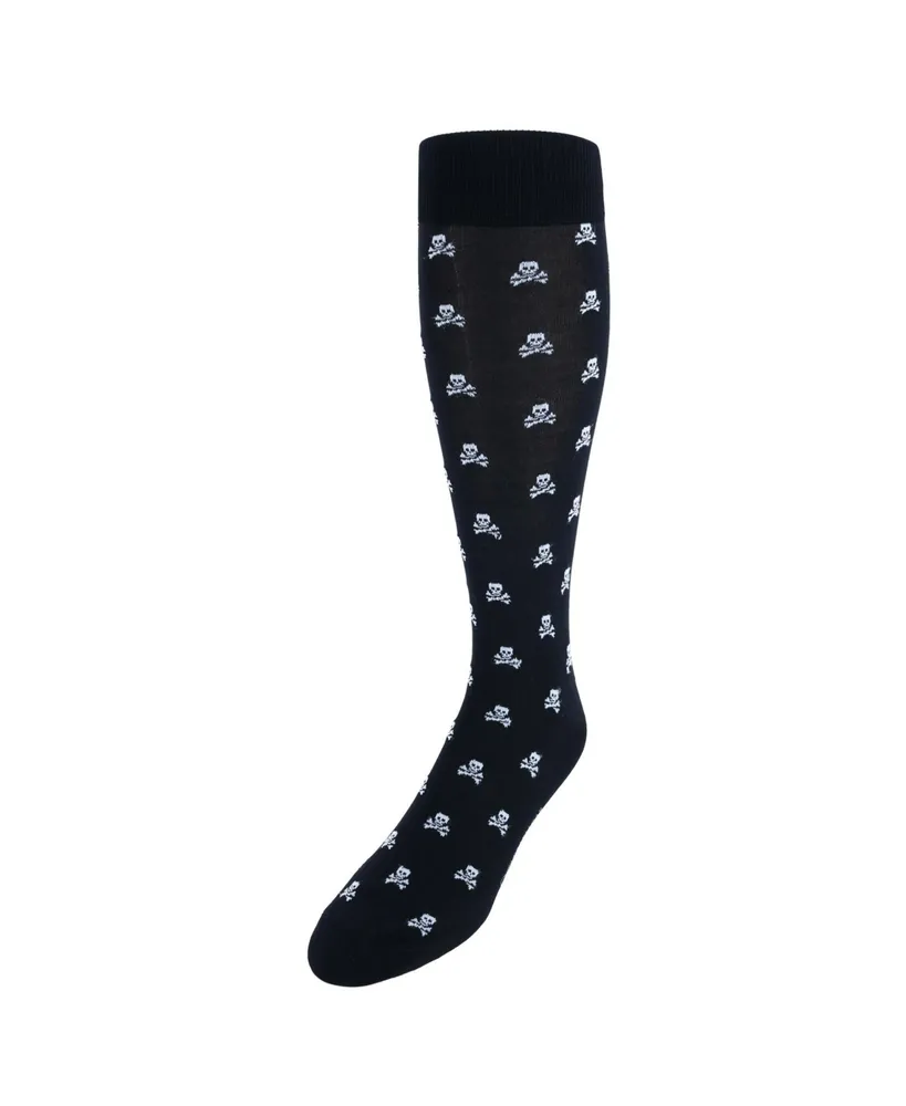 Trafalgar Rodger Skull and Cross Bones Over The Calf Mercerized Cotton Socks