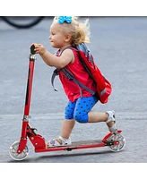 Costway Folding Aluminum 2 Wheel Kids Kick Scooter Adjustable Height Led Light Up