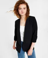 Bar Iii Women's Knit 3/4-Sleeve Boyfriend Blazer, Created for Macy's