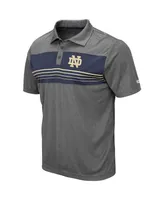 Men's Colosseum Heathered Charcoal Notre Dame Fighting Irish Team Smithers Polo Shirt