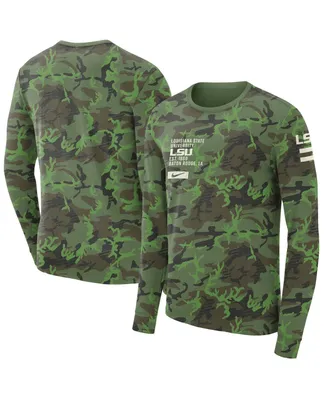 Men's Nike Camo Lsu Tigers Military-Inspired Long Sleeve T-shirt