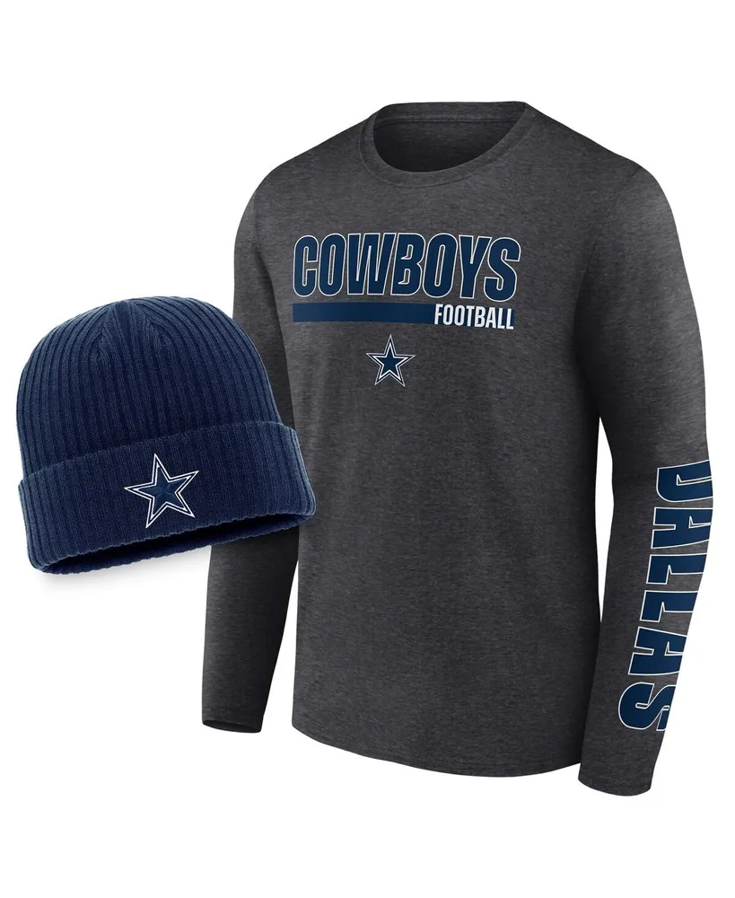 Men's Fanatics Branded Heather Gray Dallas Cowboys Cuffed Knit Hat with Pom