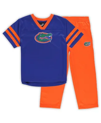 Toddler Boys and Girls Royal Orange Florida Gators Red Zone Jersey Pants Set