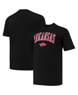 Men's Champion Black Arkansas Razorbacks Big and Tall Arch Over Wordmark T-shirt