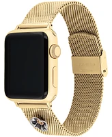 Coach Women's Gold-Tone Mesh Tea Rose Charm Strap for Apple Watch, 38, 40, 41mm