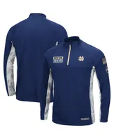 Men's Colosseum Navy Notre Dame Fighting Irish Oht Military-Inspired Appreciation Snow Cruise Raglan 1/4-Zip Jacket