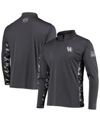 Men's Colosseum Charcoal Kentucky Wildcats Oht Military-Inspired Appreciation Digi Camo Quarter-Zip Jacket