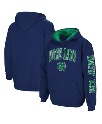 Big Boys Colosseum Navy Notre Dame Fighting Irish 2-Hit Team Pullover Hoodie