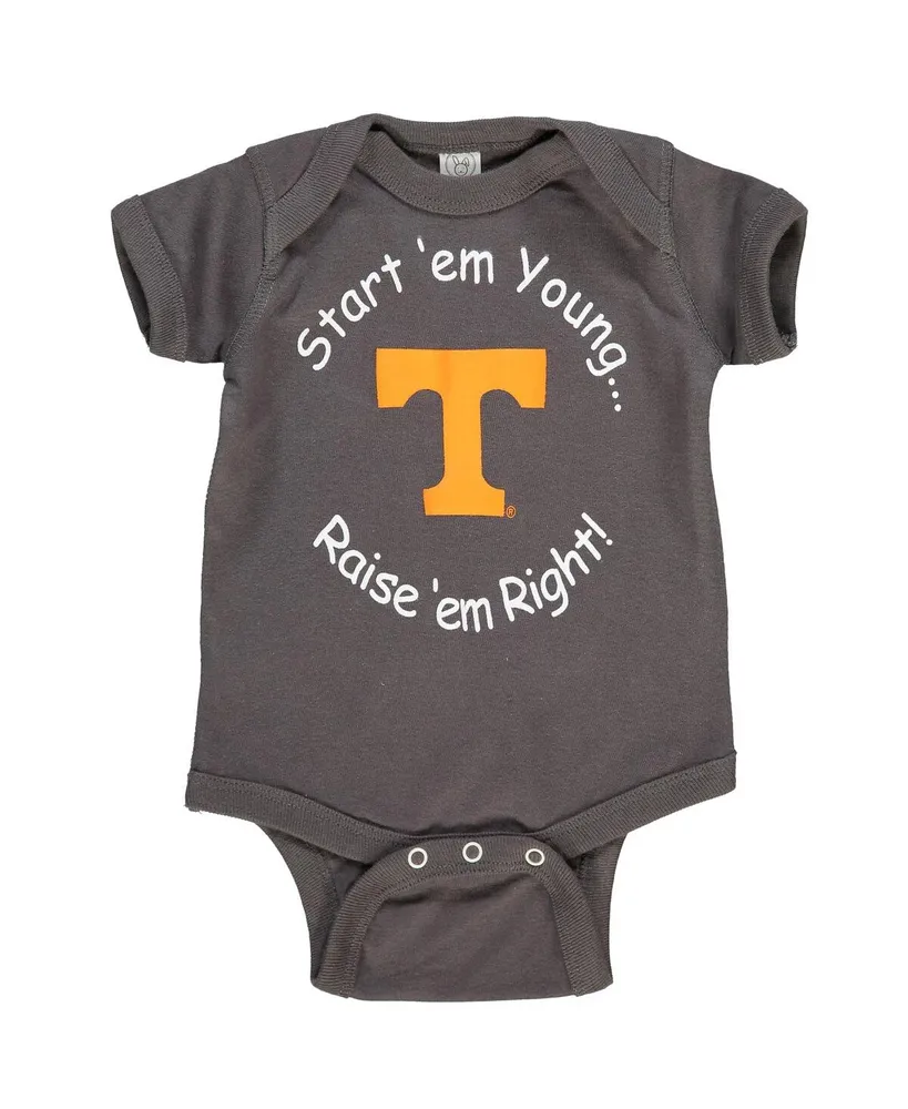 Newborn and Infant Boys Girls Charcoal Tennessee Volunteers Start 'Em Young Bodysuit