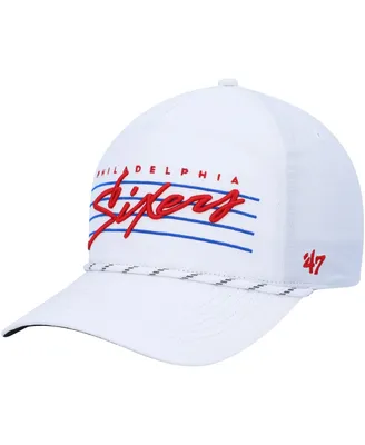 Men's '47 Brand White Philadelphia 76ers Downburst Hitch Snapback Hat