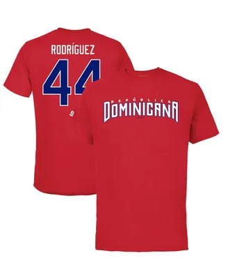 Men's Legends Julio Rodriguez Red Dominican Republic Baseball 2023 World Baseball Classic Name and Number T-shirt