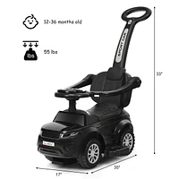 Costway 3 1 Ride on Push Car Toddler Stroller Sliding w/Music