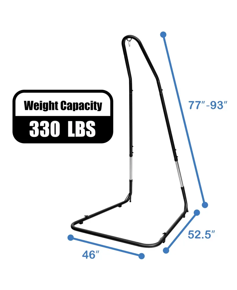 Costway Patio Adjustable 77" to 93" Hammock Chair Stand Hanging Chair Stand