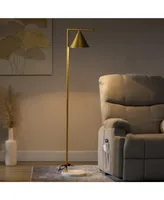 Homcom Floor Lamps for Living Room Standing Lamp w/ Adjustable Head, Gold