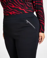 I.n.c. International Concepts Plus High Rise Pull-On Straight-Leg Pants, Created for Macy's