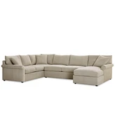 Closeout! Wrenley 138" 3-Pc. Fabric Sectional Chaise Sofa, Created for Macy's