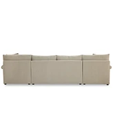 Closeout! Wrenley 134" 3-Pc. Fabric Sectional Chaise Sofa, Created for Macy's